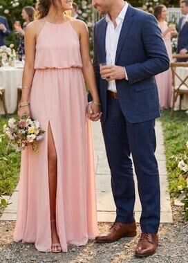 SHOW ME YOUR MUMU Heather Frosty Pink Halter Dress Medium AS IS